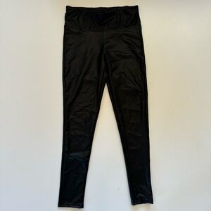 Roma Concept by Rosee Women Black Faux Leather High Waisted‎ Leggings Size L